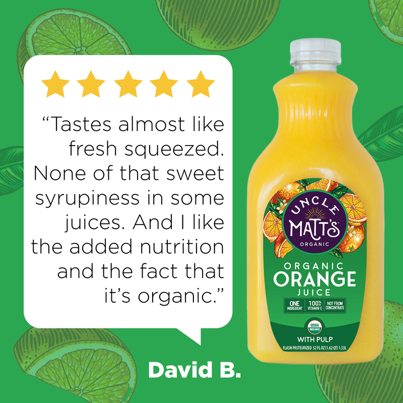 Organic Orange Juice with Pulp - 52oz (4 Bottles)