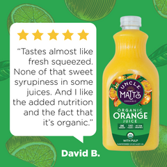 Organic Orange Juice with Pulp - 52oz (4 Bottles)