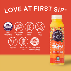 12oz Pulp Free Organic Orange Juice - (12 Pack)