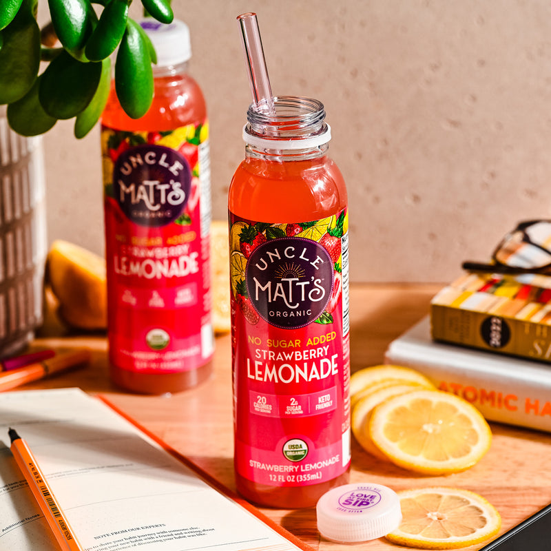 12oz Organic No Sugar Added Strawberry Lemonade (12 Pack