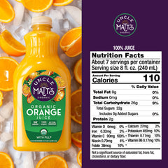 Organic Orange Juice with Pulp - 52oz (4 Bottles)