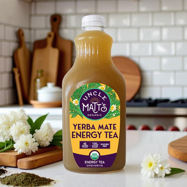 Yerba Mate Black Tea Powder – 16oz (1 Lb) Water Soluble Energy Drink, Kombucha