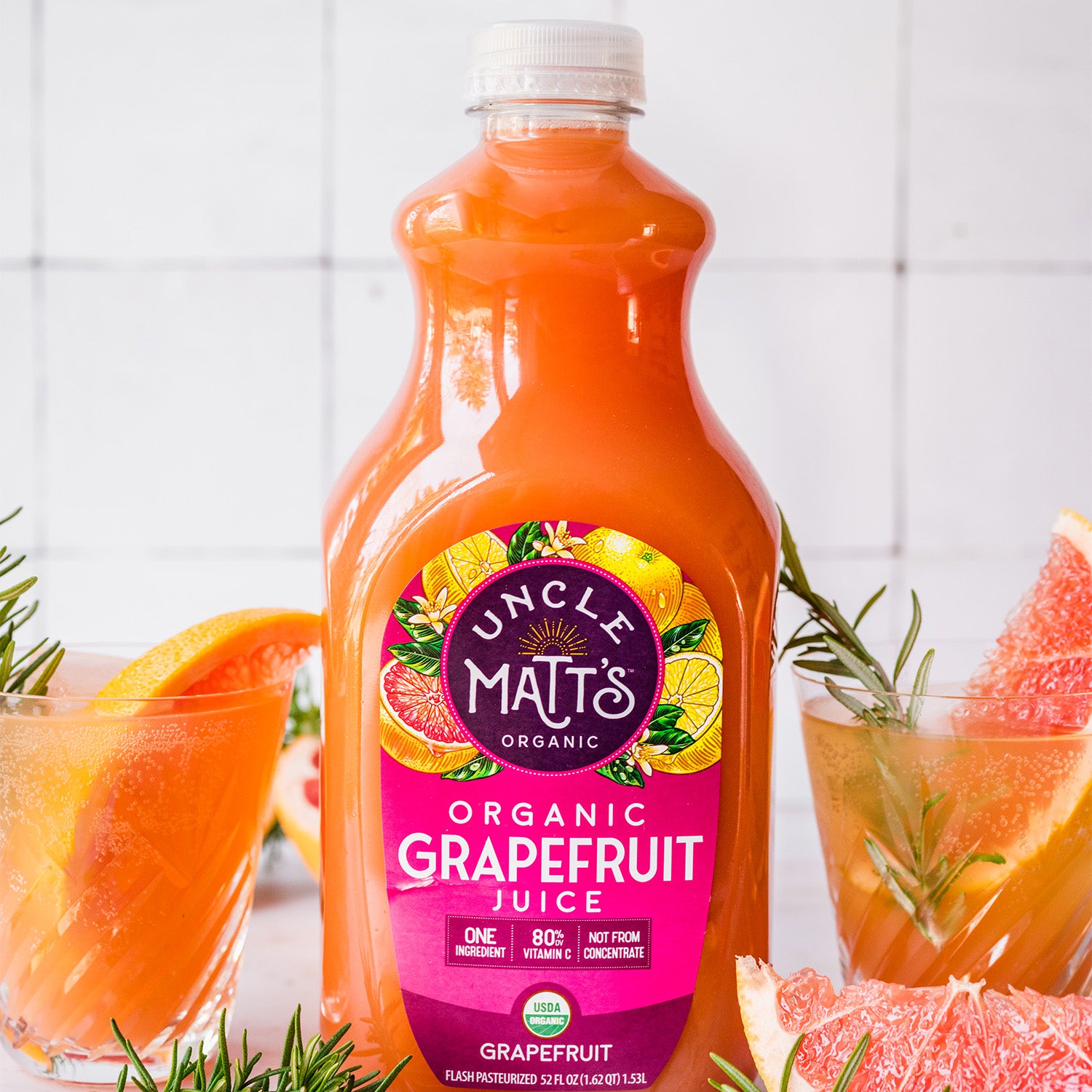 Organic Grapefruit 52oz 4 Bottles Uncle Matts Organic