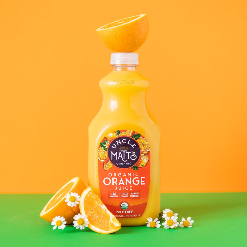 Uncle Matt's Organic | Organic Orange Juice with Pulp - 52oz (4 bottles)